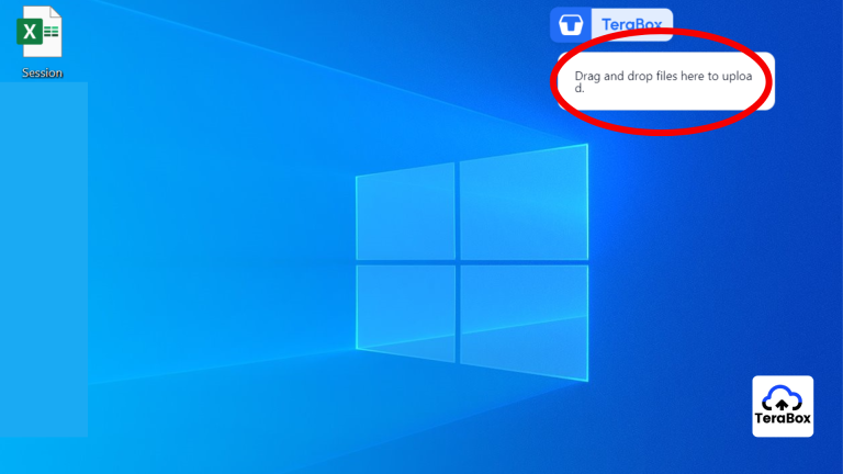 TeraBox floating window open on PC screen