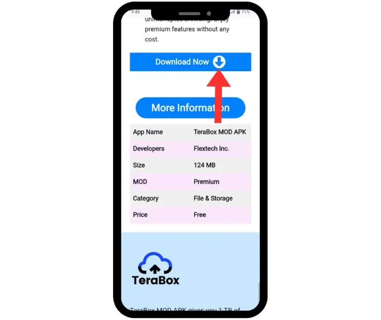 TeraBox MOD APK (v4.1.2 Premium Unlocked, No Ads 2025) 53 Scroll and complete TeraBox MOD APK download