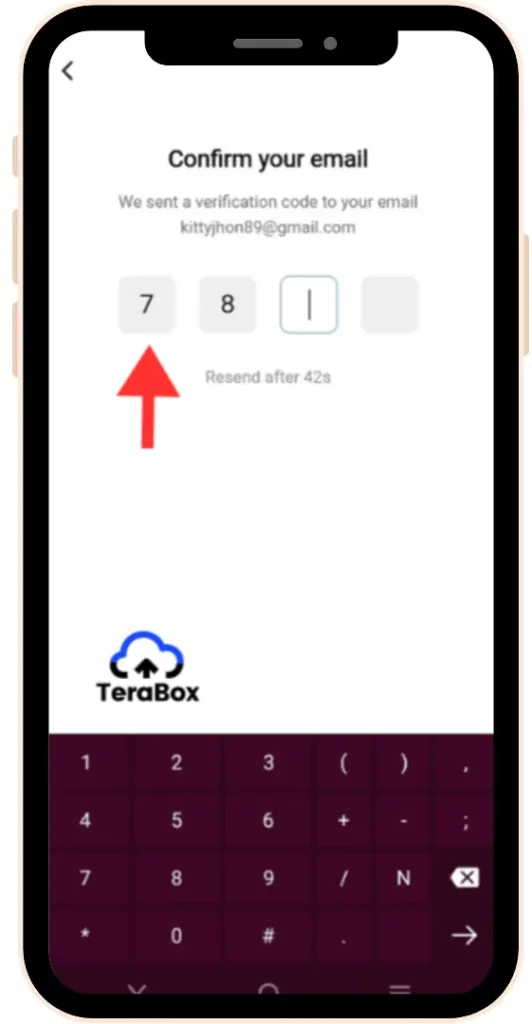 TeraBox MOD APK (v4.1.2 Premium Unlocked, No Ads 2025) 64 Enter Gmail verification code here
