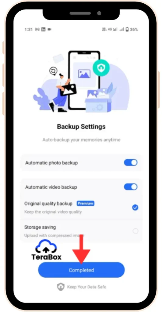 TeraBox MOD APK (v4.1.2 Premium Unlocked, No Ads 2025) 66 TeraBox installation completed with unlimited cloud storage
