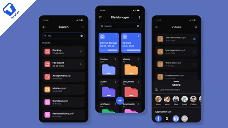 TeraBox MOD APK automated file management