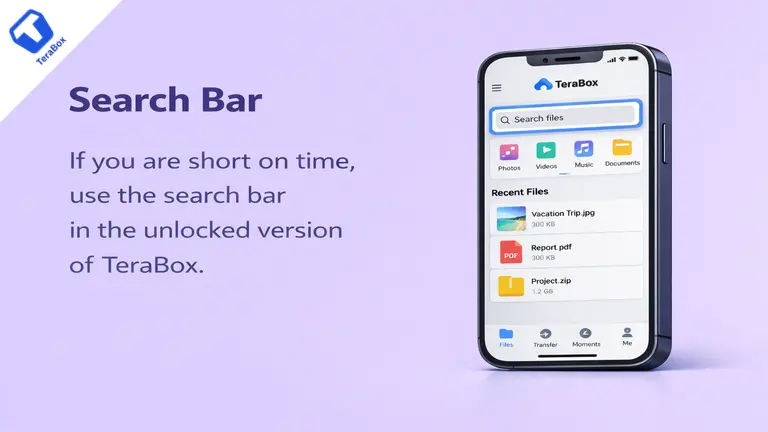 TeraBox MOD APK smart file search