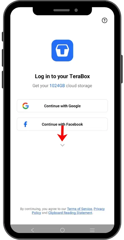Navigation dropdown arrow for more choices