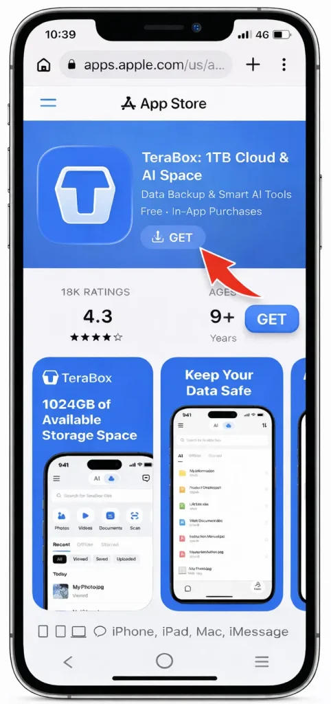 Install TeraBox from App Store